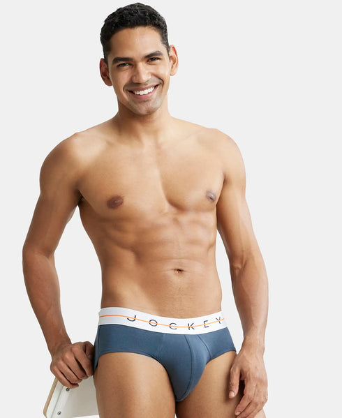 Jockey Cotton Elastane Stretch Solid Brief | Mid Night Navy