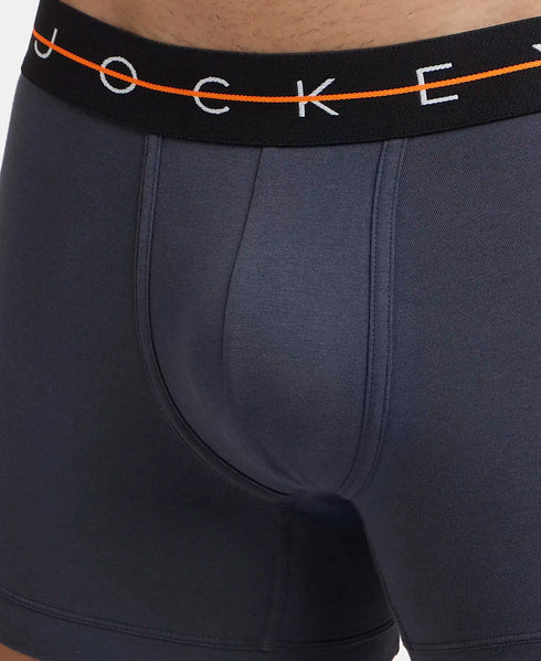 Jockey Cotton Elastane Trunk | Black & Graphite
