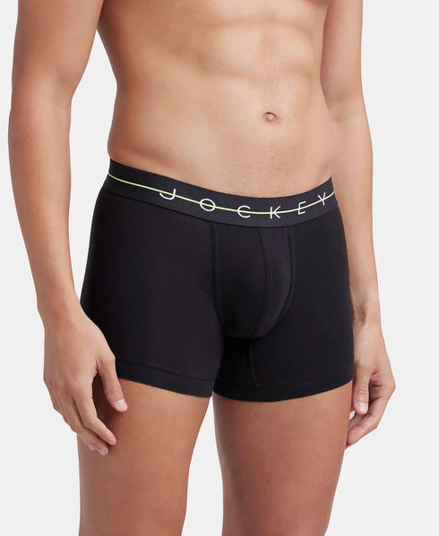Jockey Cotton Elastane Trunk | Black & Graphite