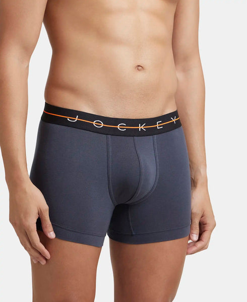 Jockey Cotton Elastane Trunk | Black & Graphite