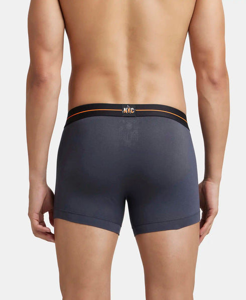 Jockey Cotton Elastane Trunk | Black & Graphite