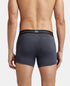 Jockey Cotton Elastane Trunk | Black & Graphite