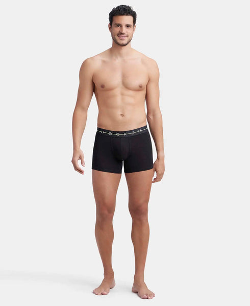 Jockey Ultrasoft Waistband Cotton Comfort Trunk | Black