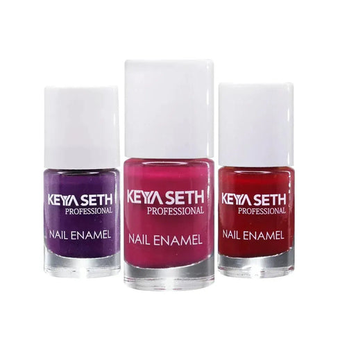 Keya Seth Aromatherapy Grape Love + Flamingo + Crimson Long Wear Nail Enamel Enriched with Vitamin E & Argan Oil