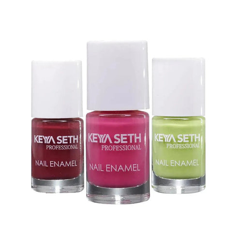 Keya Seth Aromatherapy Wine N Dine + Soothing Pink + Mint Green Long Wear Nail Enamel Enriched with Vitamin E & Argan Oil