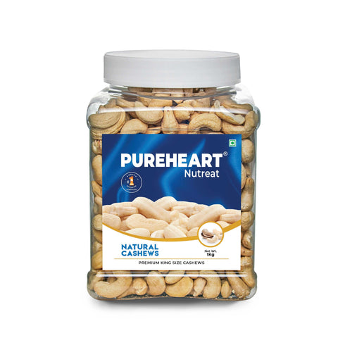 PUREHEART Nutreat Natural Cashews Premium Whole Crunchy & Delicious Cashewnuts/Kaju/Dry Fruit
