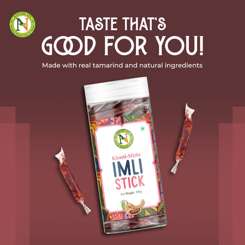 NatureVit Imli Candy Sticks Khatti Meethi Tamarind Stick Candy