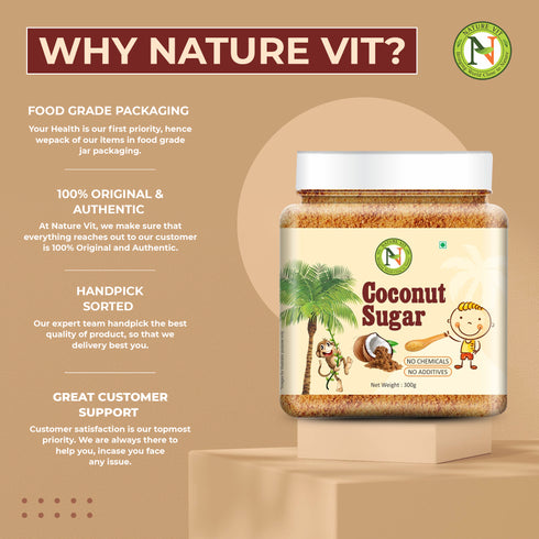 NatureVit Coconut Sugar Unrefined| Natural Sweetener| Gluten-Free