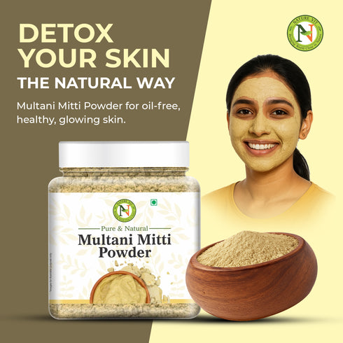 NatureVit Multani Mitti Powder For Face| Skin And Hair