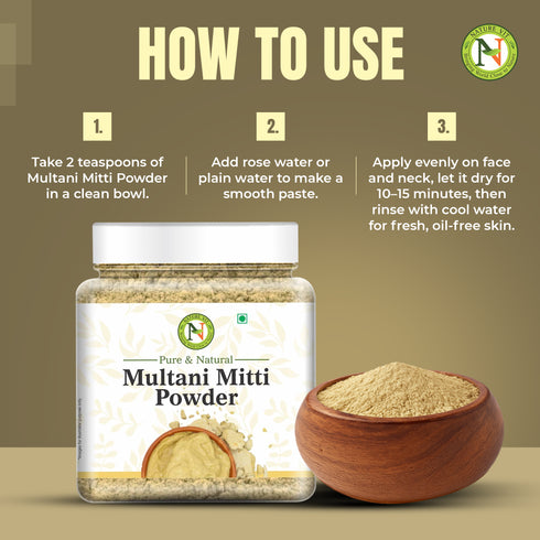 NatureVit Multani Mitti Powder For Face| Skin And Hair