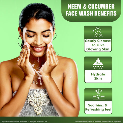 Multani Pharmaceuticals Limited Multani Naturals Neem & Cucumber Face Wash Combo Useful for Ruduce Acne Scars and Hydrates the Skin