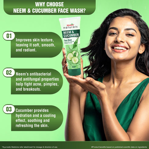 Multani Pharmaceuticals Limited Multani Naturals Neem & Cucumber Face Wash Combo Useful for Ruduce Acne Scars and Hydrates the Skin