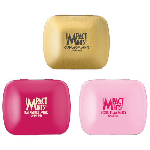 Impact Mints Sour Plum Raspberry and Cardamom Pack of 3