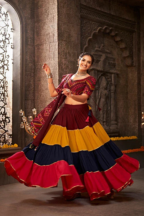 Shubhkala Multi Color Beautiful Chaniya Choli for Women Navratri Festival