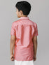 Ramraj Cotton Boys Silk Cotton Pink Half Sleeves Shirt K45