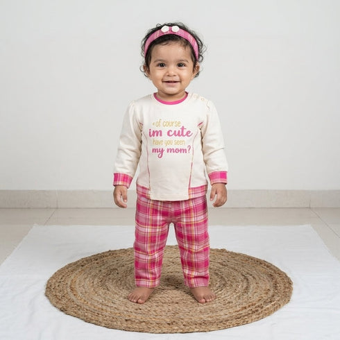 Bachpan kids wear New born pink co-ord set