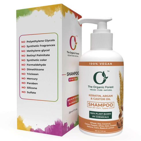 The Organic Forest Keratin| Castor & Moroccan Argan Oil Shampoo