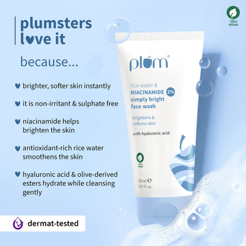 Plum 2% Niacinamide & Rice Water Face Wash