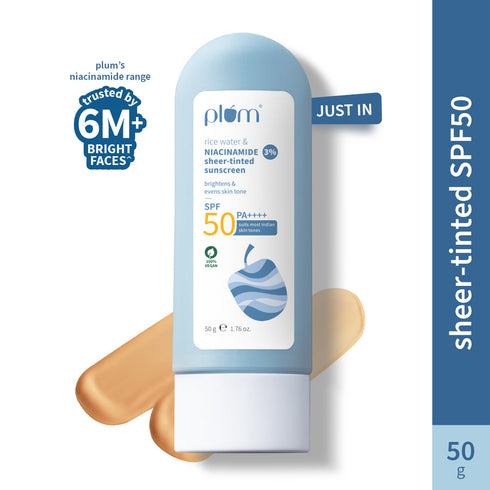 Plum 3% Niacinamide & Rice Water SPF 50 Sheer-Tinted Sunscreen