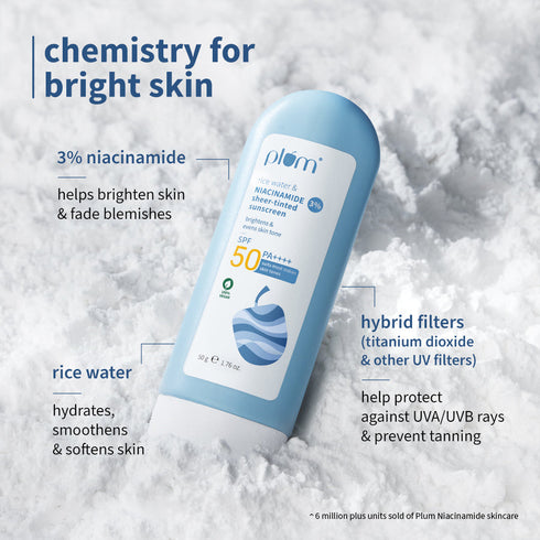Plum 3% Niacinamide & Rice Water SPF 50 Sheer-Tinted Sunscreen