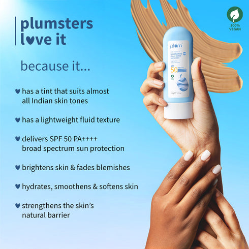 Plum 3% Niacinamide & Rice Water SPF 50 Sheer-Tinted Sunscreen