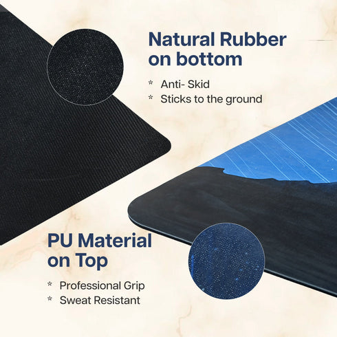 Wiselife PU Printed & Natural Rubber Yoga Mat - 6mm Night Sky