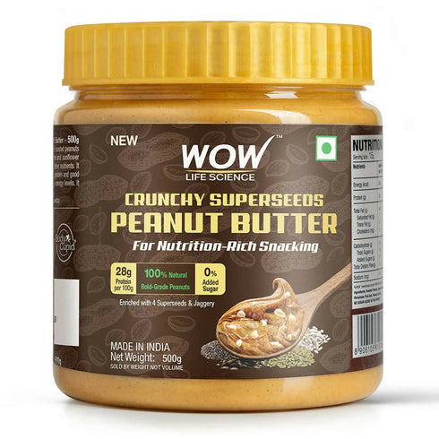 Wow Life Science Crunchy Superseeds Peanut Butter