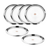 Vinod Stainless Steel Two Tone Plate Set of 6 29.5 cm Lunch Plate Dinner Plate High Grade Stainless Steel Mirror Finish Rust Free