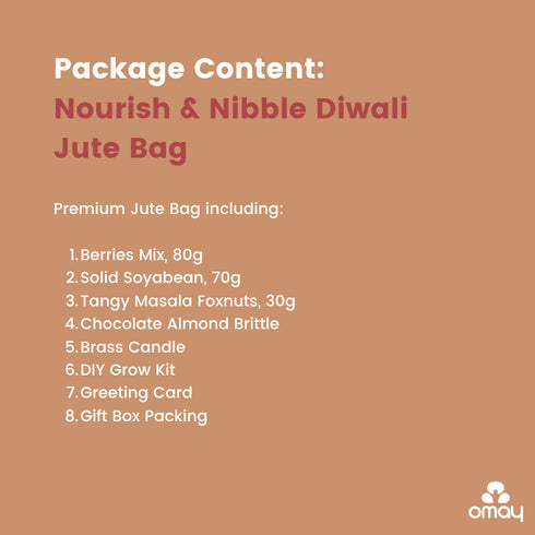 Omay Foods Nourish & Nibble Diwali Jute Bag