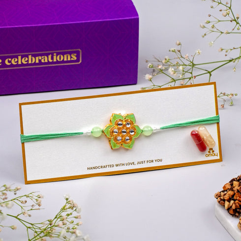 Omay Foods Kundan Rakhi for Brother