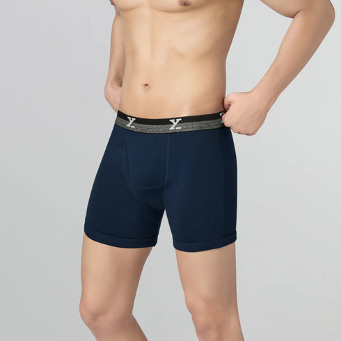 XYXX Nova Cotton Boxer Briefs (Outer Elastic) - Midnight Blue