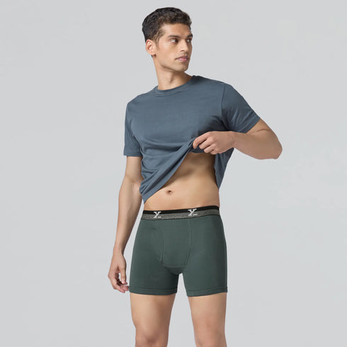 XYXX Nova Cotton Boxer Briefs (Outer Elastic) - Anchor Grey