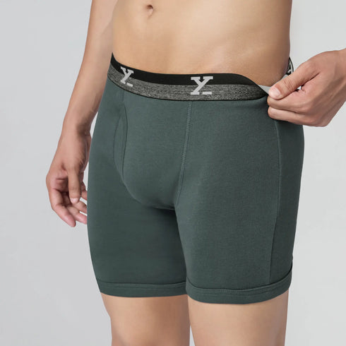 XYXX Nova Cotton Boxer Briefs (Outer Elastic) - Anchor Grey