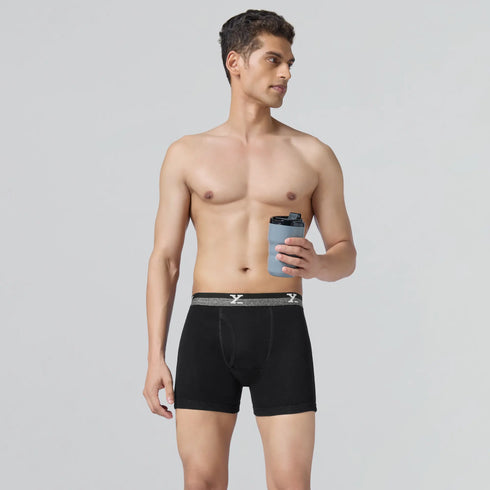 XYXX Nova Cotton Boxer Briefs (Outer Elastic) - Storm Grey