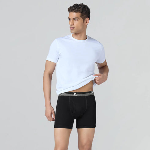 XYXX Nova Cotton Boxer Briefs (Outer Elastic) - Storm Grey