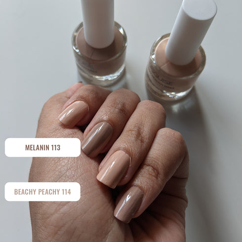 Disguise Happy Healthy Nail Polish Combo Beachy Peachy 114 + Melanin 113