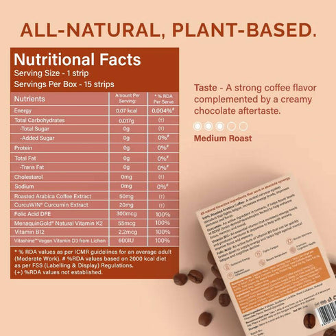 Wellbeing Nutrition Melts Energy Mocha Strips Chocolate Flavor