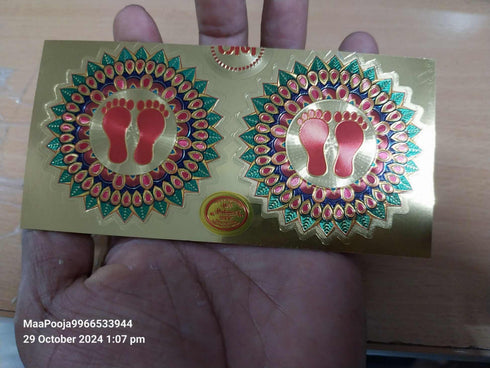 Lakshmi Devi Padalau Stickers (2 X 2inch size)