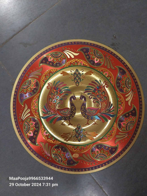 Rangoli Sticker Spl Lucky Peacock Gold Color