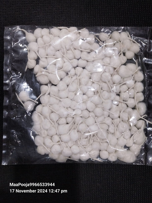 Handmade Pure Cotton Wicks Small and Cute Size for Daily Puja