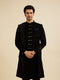 Manyavar Opulent Black Velvet Sherwani