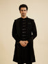 Manyavar Opulent Black Velvet Sherwani