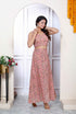 Miravan Womens Orange Floral Printed Crop Top And Skirt Co Ord Set