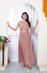 Miravan Womens Orange Floral Printed Crop Top And Skirt Co Ord Set