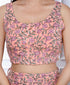 Miravan Womens Orange Floral Printed Crop Top And Skirt Co Ord Set