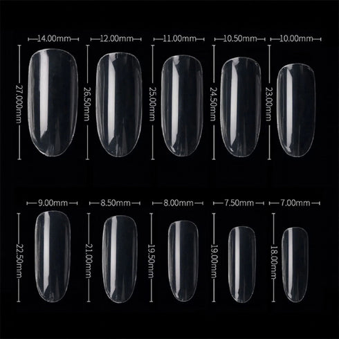 Shills Professional PKT 500pcs Oval Shape Nail Tips Clear