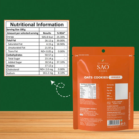 SAO Foods Oats Cookies Granola