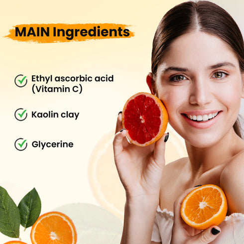 Vitamin C Face Mask for Glowing Skin - Skin Brightening Face Mask with kaolin Clay for all skin types