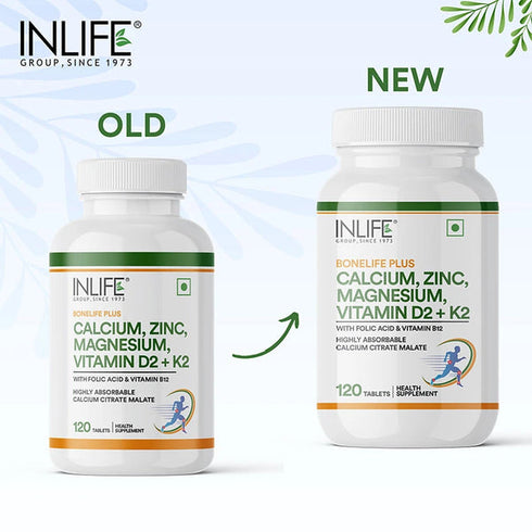 Inlife Calcium Zinc Magnesium Vitamin D2+K2 Tablets