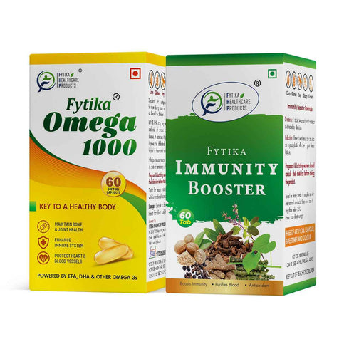 Fytika Healthcare Products Fytika Omega 1000 and Immunity Booster Heart Health Boosts Immunity For Men Women 60 capsules 60 tablets